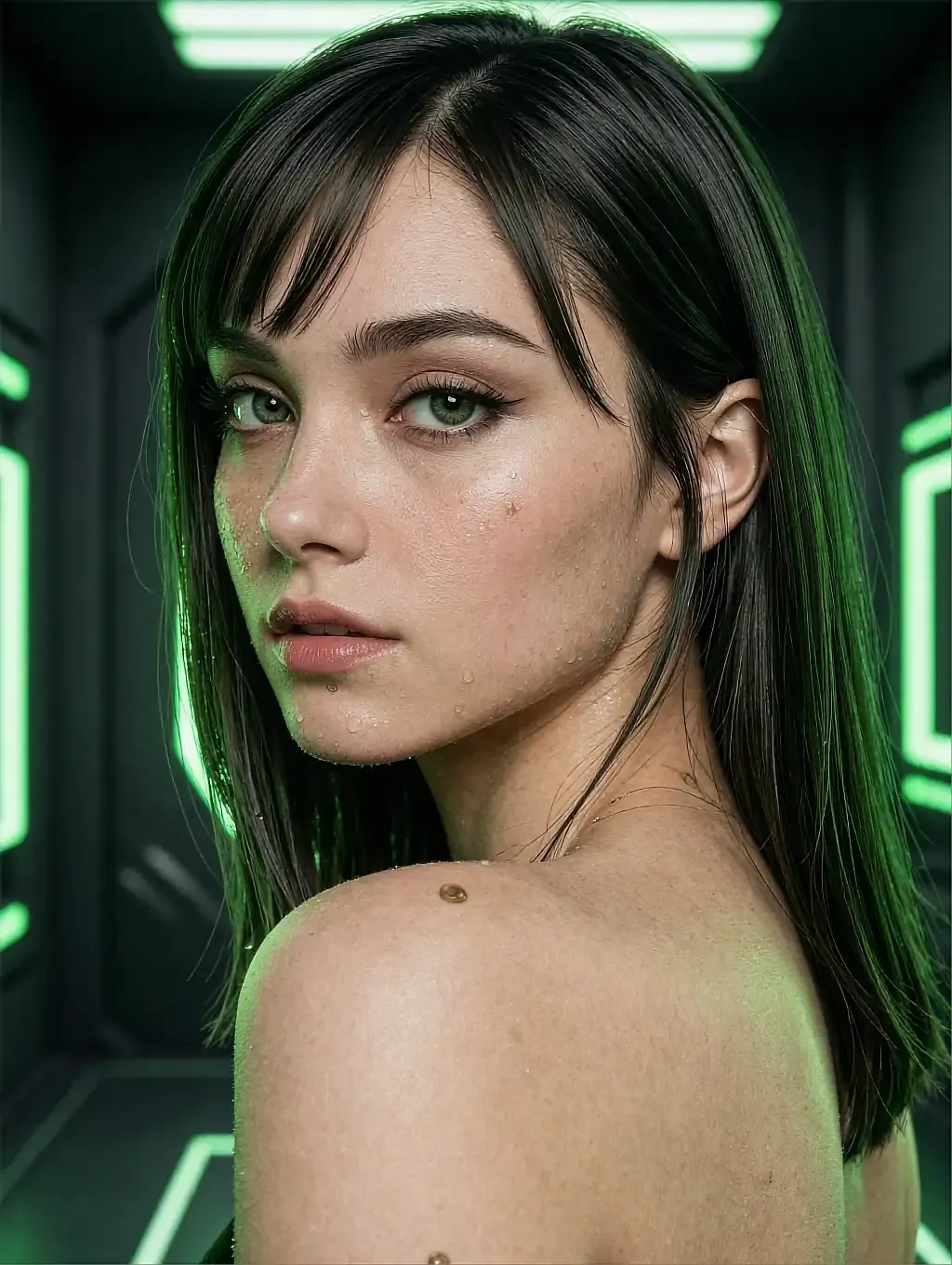 Fictional AI character featured on the second landing page, in daylight